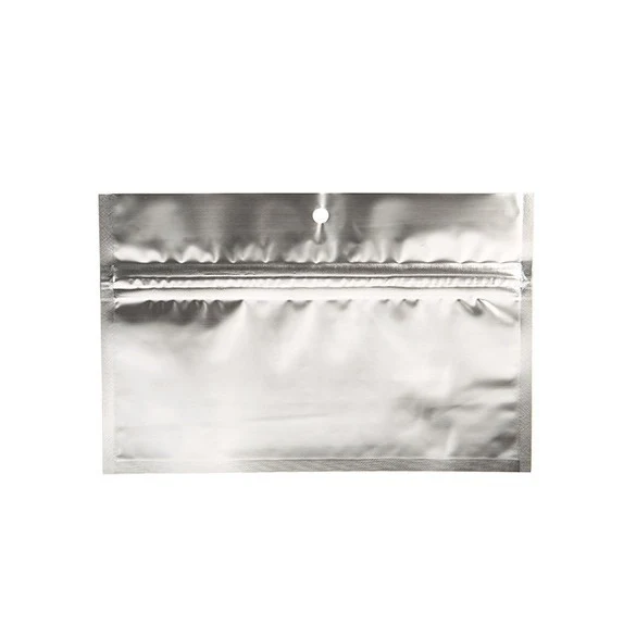 Blixtlåspåsar Silver 15x7cm Metalliserad (100 st) [HZBB2MS]
