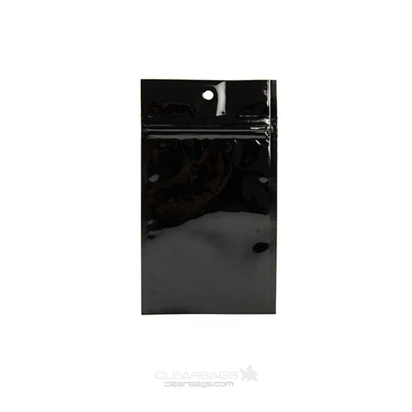 Blixtlåspåsar Svart 7,5x11,5cm Metalliserad (100 st) [HZBB3MB]