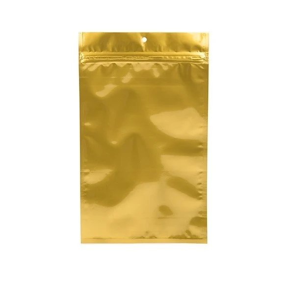 Blixtlåspåsar Guld 10x16,5cm Metalliserad (100 st) [HZBB5MG]