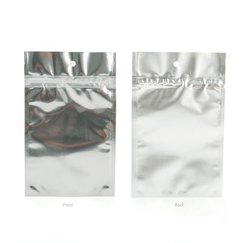 Blixtlåspåsar Transparent/Silver 9x12,5cm (100 st) [HZBB4S]