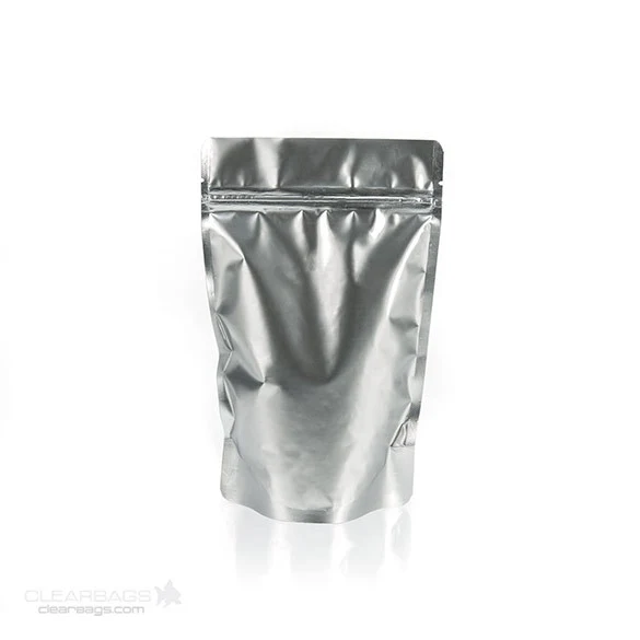 Stå upp påsar Silver 13x7x20,5cm | 113 gram (100 st) [ZBGM3S]