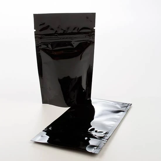 Stå upp påsar Svart 8x5x13cm | 28 gram (100 st) [ZBGM1B]