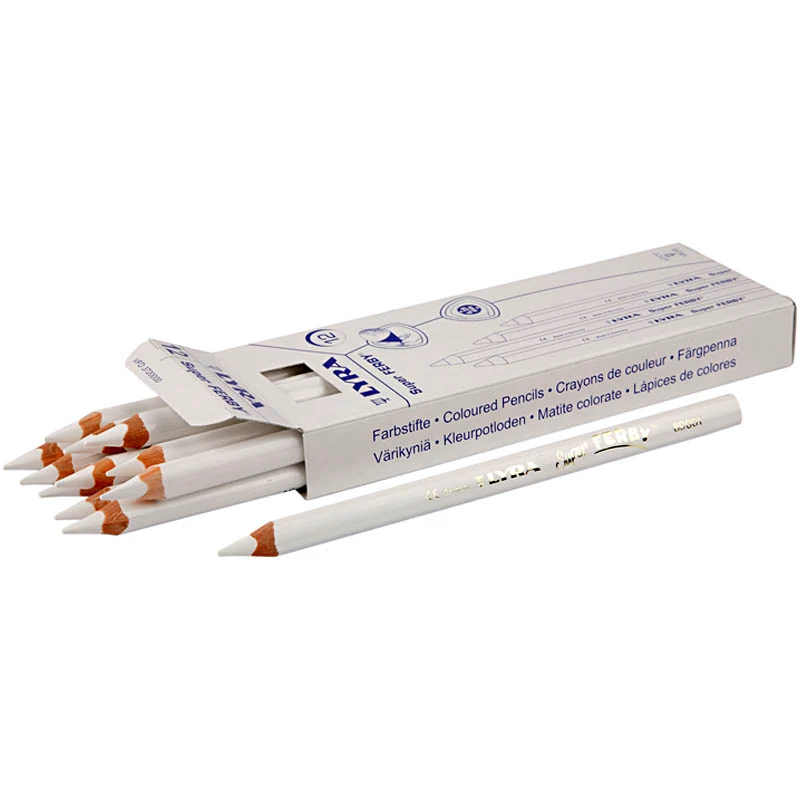 Lyra Super Ferby 1 färgpennor, L: 18 cm, kärna 6,25 mm, vit, 12 st./ 1 förp. [HOB-38351]