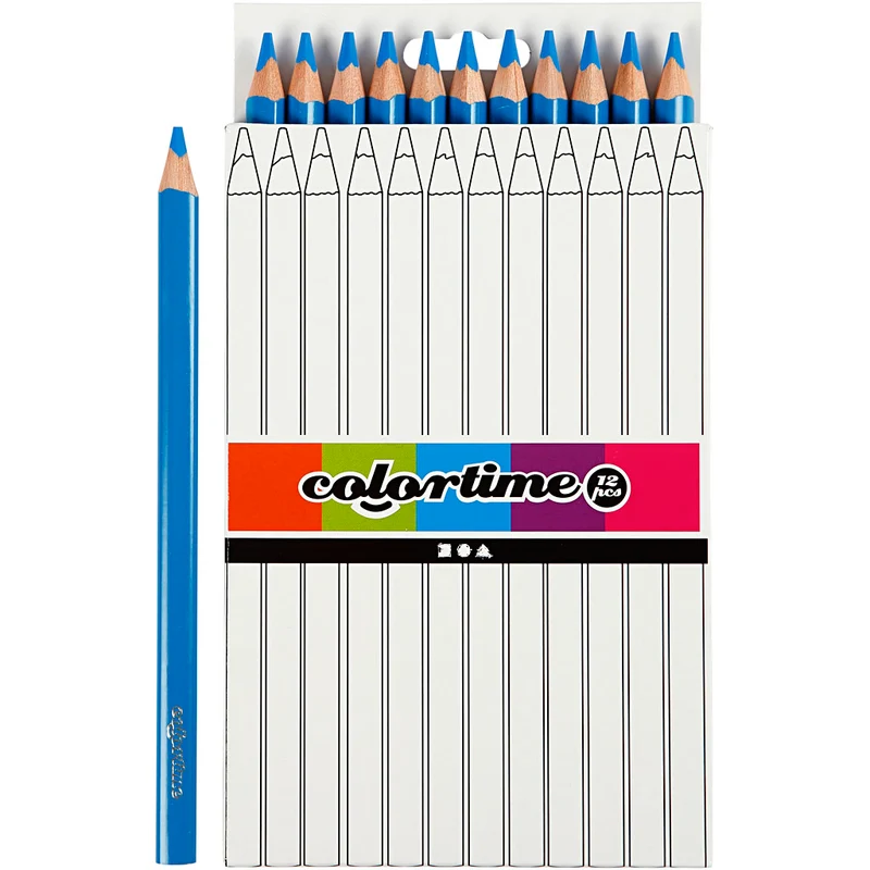 Colortime Färgpennor, L: 17,45 cm, kärna 5 mm, JUMBO, blå, 12 st./ 1 förp. [HOB-38176]