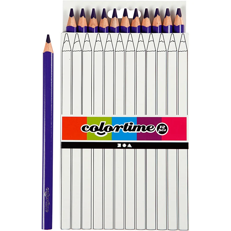 Colortime Färgpennor, L: 17,45 cm, kärna 5 mm, JUMBO, lila, 12 st./ 1 förp. [HOB-38175]
