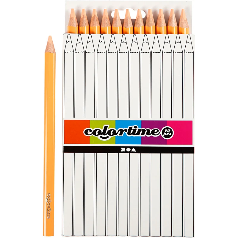Colortime Färgpennor, L: 17,45 cm, kärna 5 mm, JUMBO, ivory, 12 st./ 1 förp. [HOB-38174]