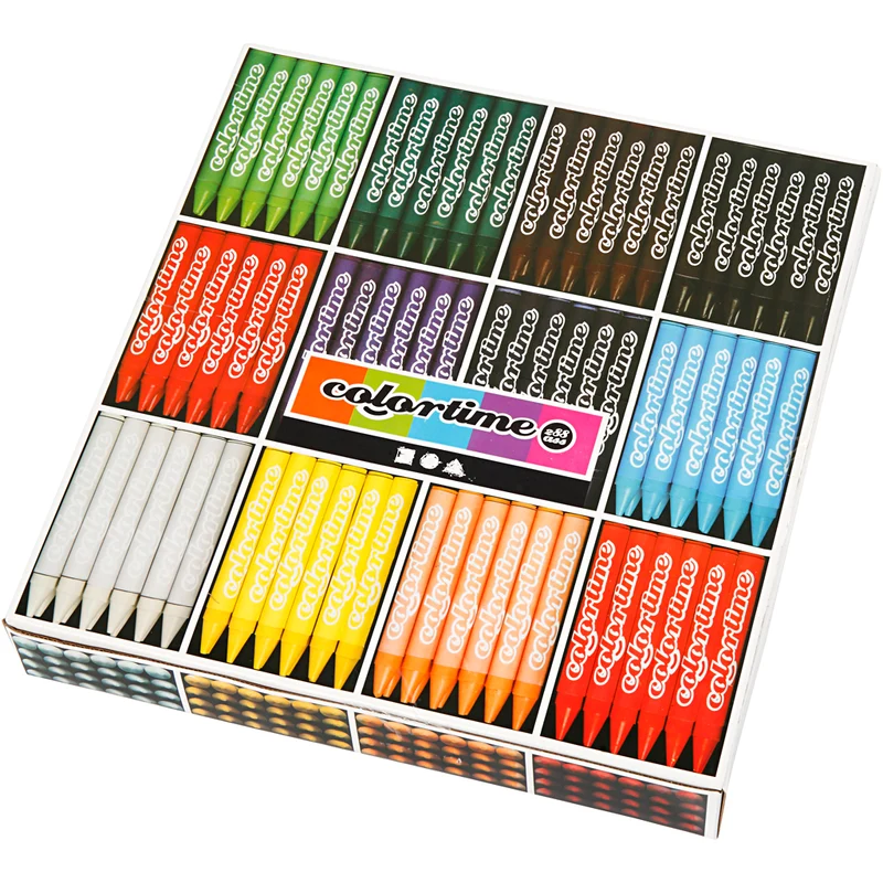 Colortime Färgkritor, L: 10 cm, tjocklek 11 mm, mixade färger, 12x24 st./ 1 förp. [HOB-38139]