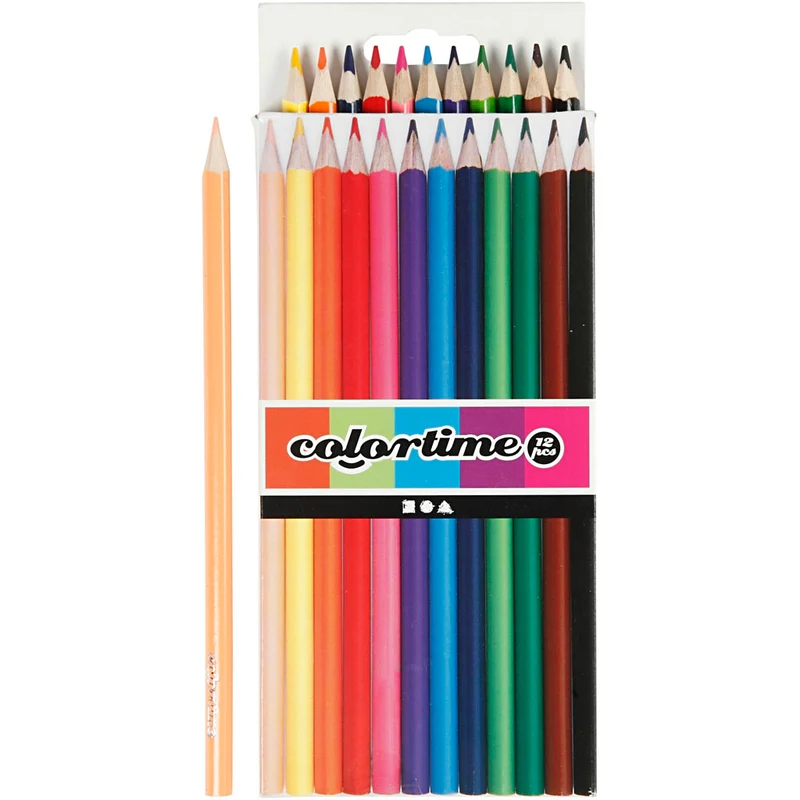 Colortime Färgblyerts, L: 17,45 cm, kärna 3 mm, mixade färger, 12 st./ 1 förp. [HOB-38093]