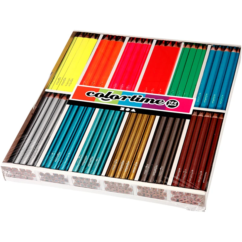 Colortime Färgpennor, L: 17,45 cm, kärna 4 mm, metallicfärger, neonfärger, 144 st./ 1 förp. [HOB-38088]