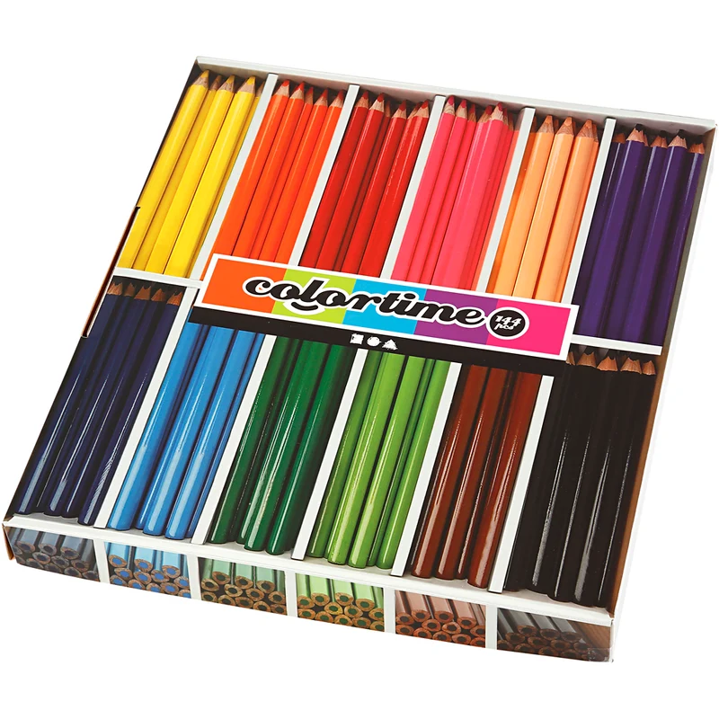 Colortime Färgpennor, L: 17,45 cm, kärna 5 mm, JUMBO, mixade färger, 12x12 st./ 1 förp. [HOB-38080]
