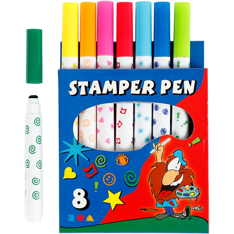 Stämpeltusch, mixade färger, 8 st./ 1 förp. [HOB-37985]