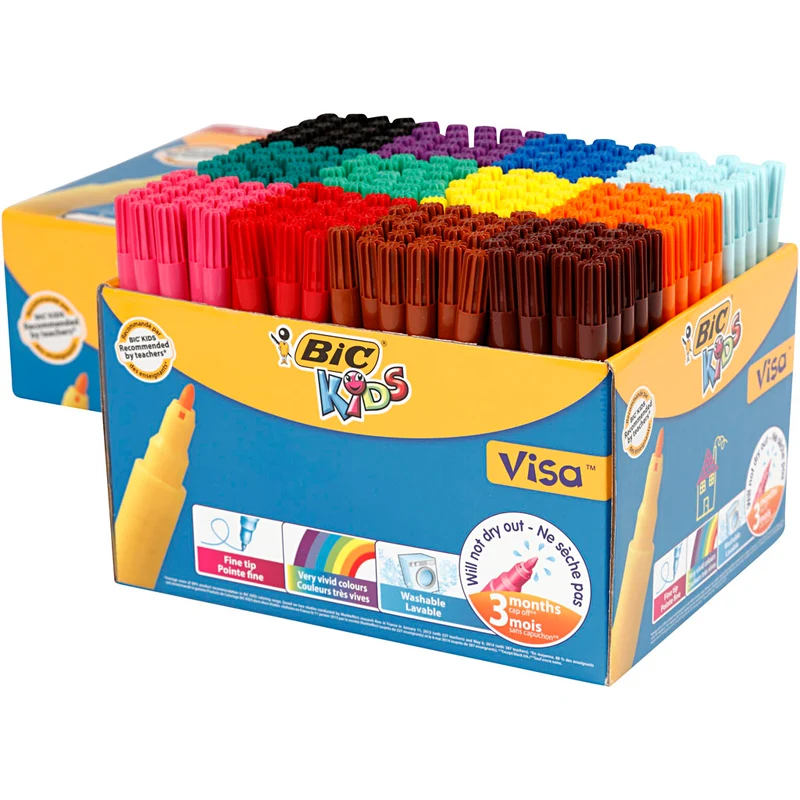 BIC Visa Fin Tusch, spets 1,6 mm, mixade färger, 12x24 st./ 1 förp. [HOB-37585]
