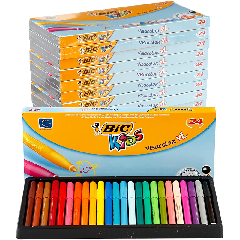 BIC Visa Color Tusch, spets 3 mm, mixade färger, 12x24 st./ 1 förp. [HOB-37498]
