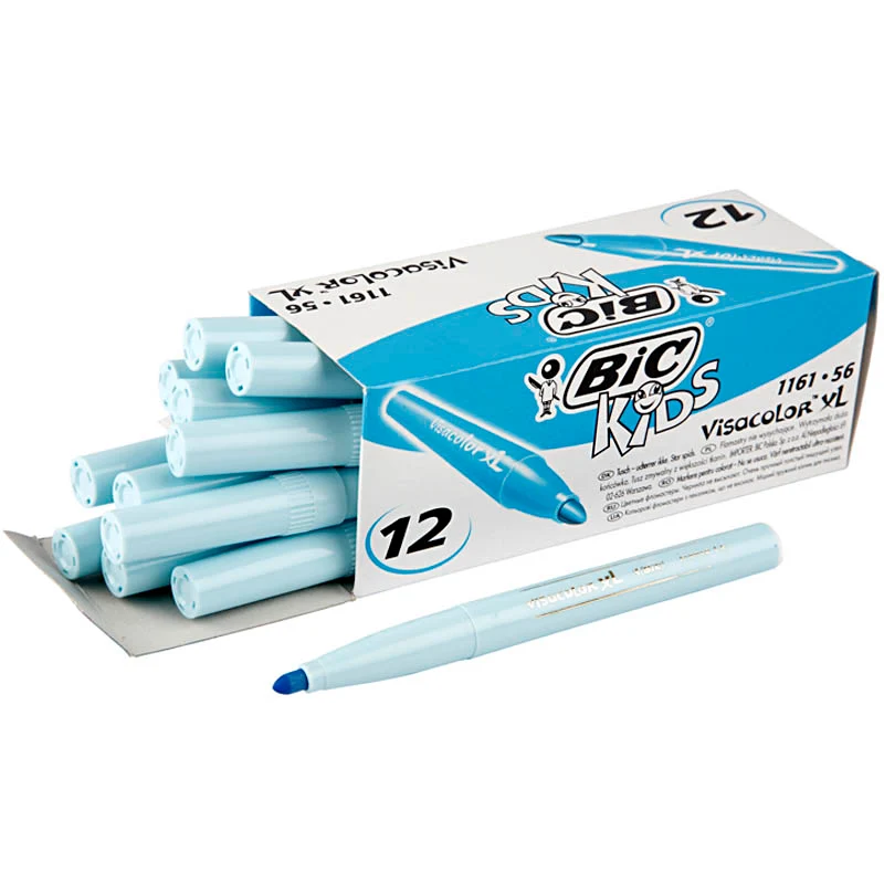 BIC Visa Color Tusch, spets 3 mm, ljusblå, 12 st./ 1 förp. [HOB-37456]