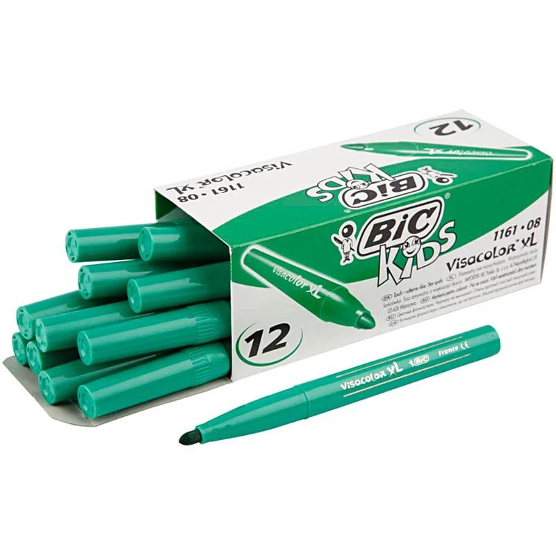 BIC Visa Color Tusch, spets 3 mm, mellangrön, 12 st./ 1 förp. [HOB-37408]