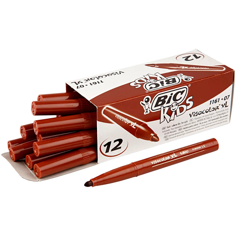 BIC Visa Color Tusch, spets 3 mm, mellanbrun, 12 st./ 1 förp. [HOB-37407]