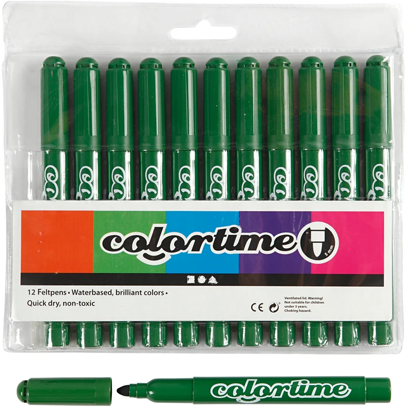 Colortime-pennor, spets 5 mm, grangrön, 12 st./ 1 förp. [HOB-37359]