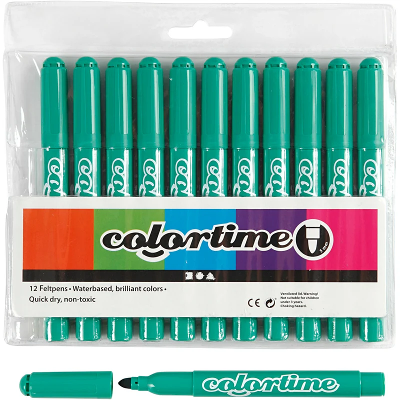 Colortime-pennor, spets 5 mm, klargrön, 12 st./ 1 förp. [HOB-37357]