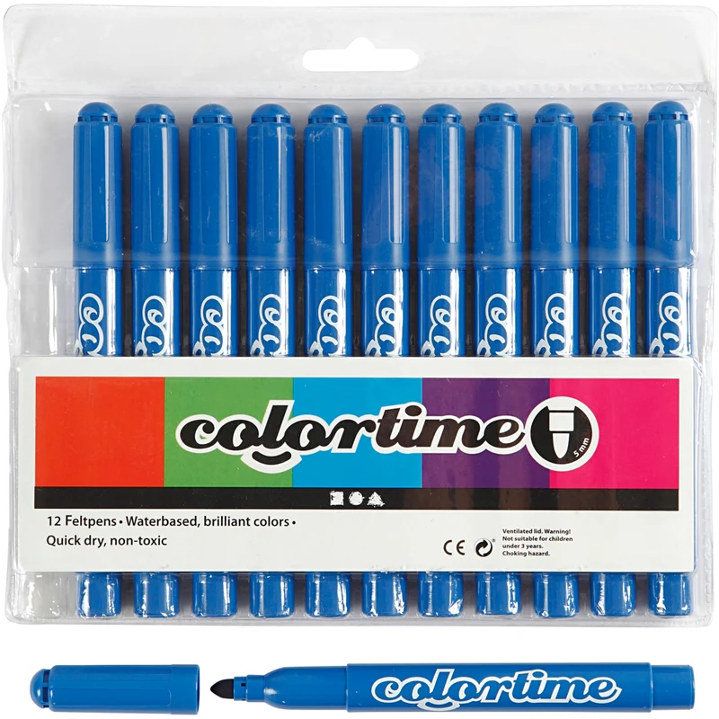 Colortime-pennor, spets 5 mm, azure, 12 st./ 1 förp. [HOB-37356]