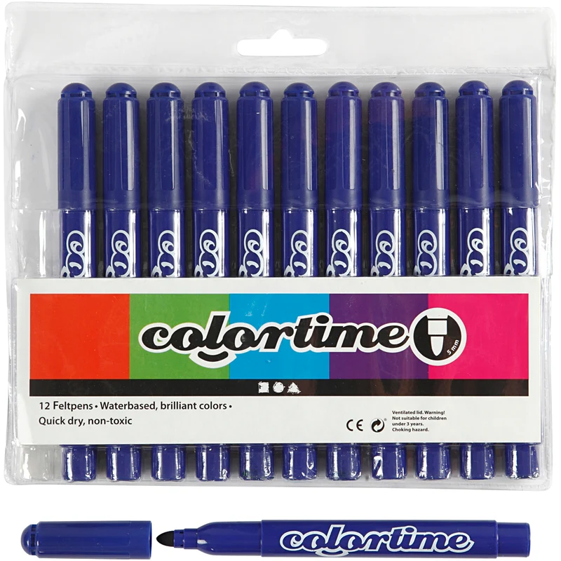 Colortime-pennor, spets 5 mm, mörkblå, 12 st./ 1 förp. [HOB-37355]