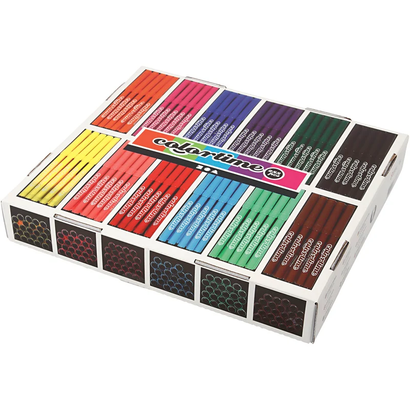 Colortime-pennor, spets 2 mm, mixade färger, 12x24 st./ 1 förp. [HOB-373545]