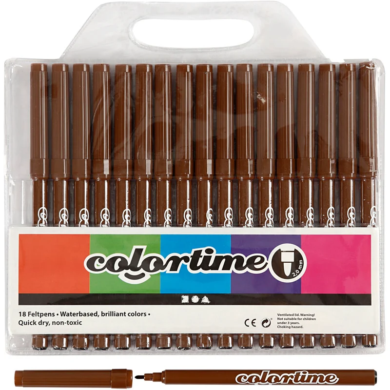 Colortime-pennor, spets 2 mm, brun, 18 st./ 1 förp. [HOB-373542]