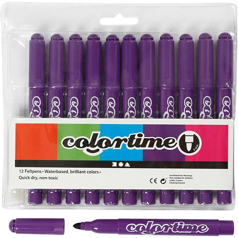 Colortime-pennor, spets 5 mm, mörklila, 12 st./ 1 förp. [HOB-37354]