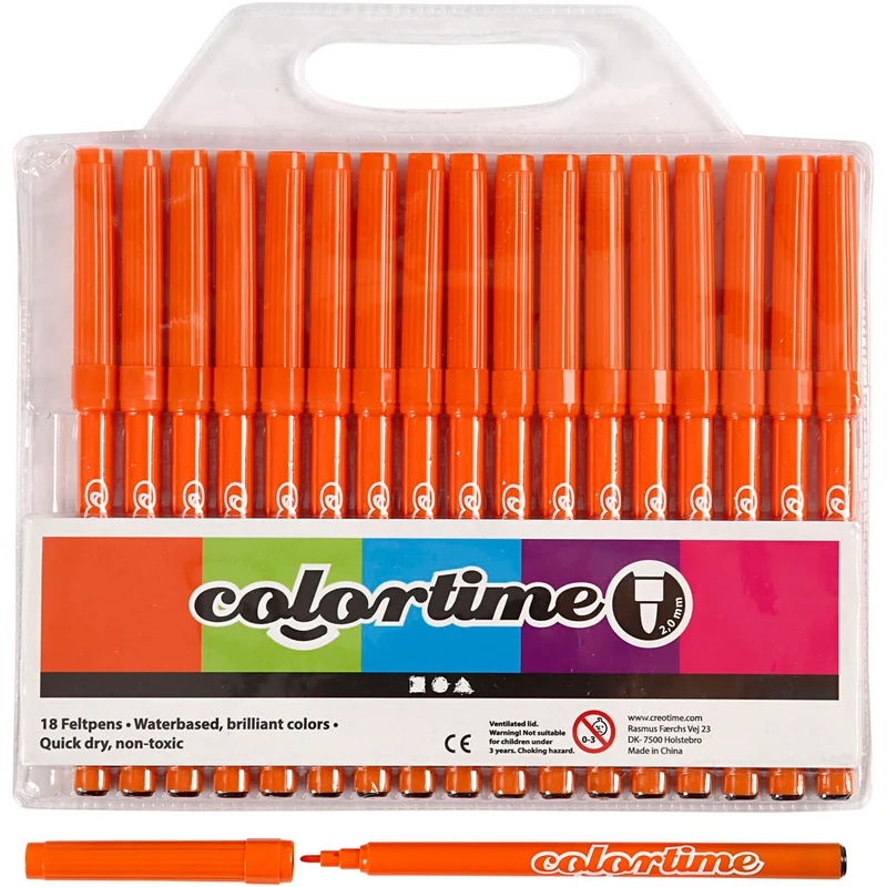 Colortime-pennor, spets 2 mm, orange, 18 st./ 1 förp. [HOB-373538]