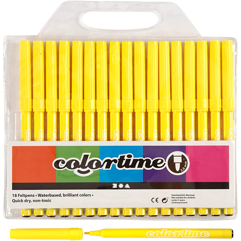 Colortime-pennor, spets 2 mm, citrongul, 18 st./ 1 förp. [HOB-373537]