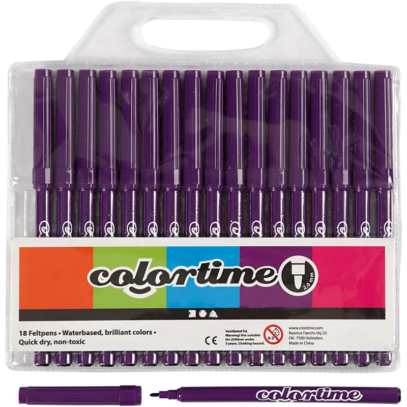Colortime-pennor, spets 2 mm, lila, 18 st./ 1 förp. [HOB-373532]
