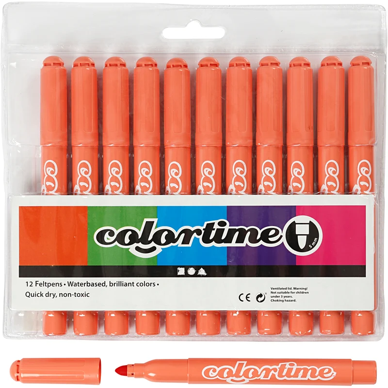 Colortime-pennor, spets 5 mm, mandarin, 12 st./ 1 förp. [HOB-37352]