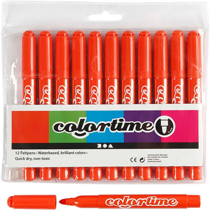 Colortime-pennor, spets 5 mm, mörkorange, 12 st./ 1 förp. [HOB-37351]