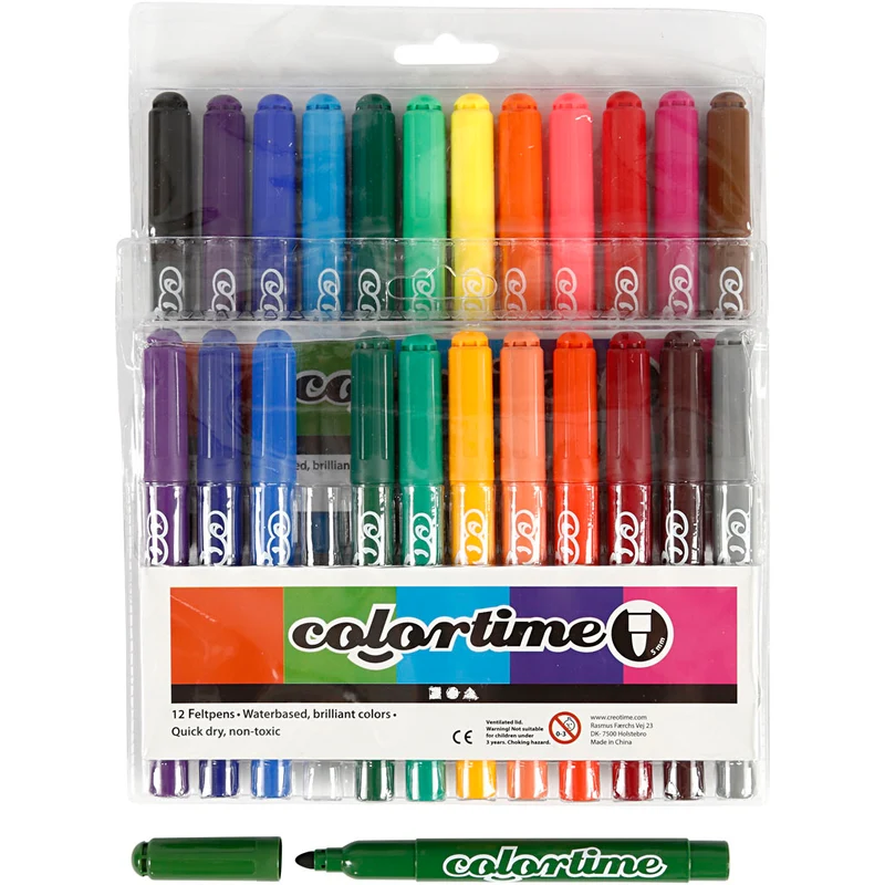 Colortime-pennor, spets 5 mm, mixade färger, 24 st./ 1 förp. [HOB-37349]
