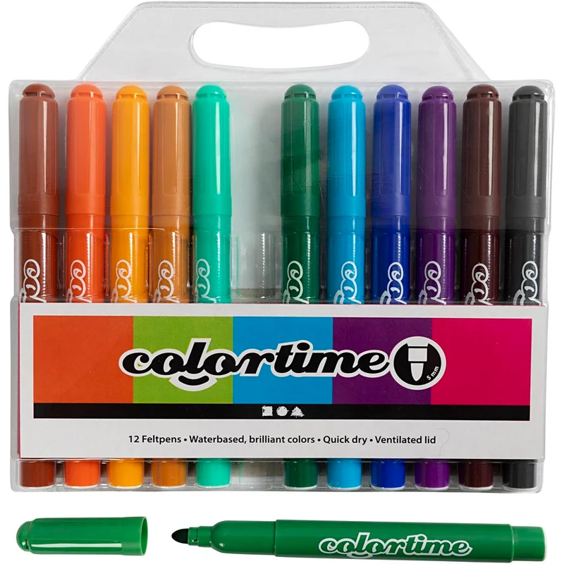 Colortime-pennor, spets 5 mm, kompletterande färger, 12 st./ 1 förp. [HOB-37348]
