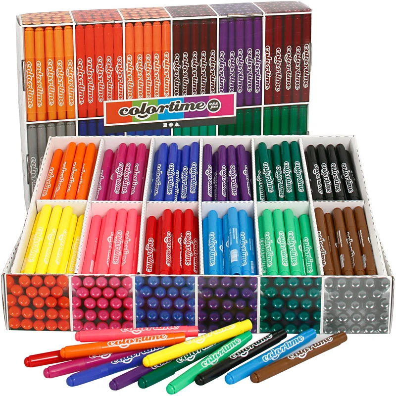 Colortime-pennor, spets 5 mm, mixade färger, 576 st./ 1 förp. [HOB-37347]