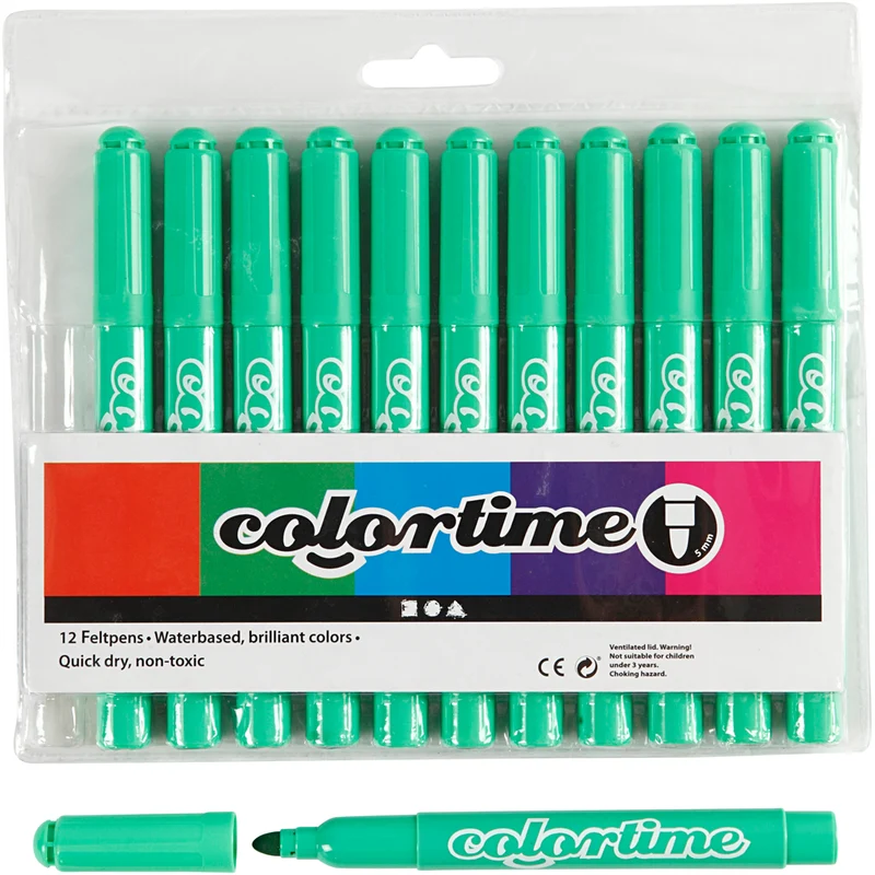 Colortime-pennor, spets 5 mm, ljusgrön, 12 st./ 1 förp. [HOB-37336]
