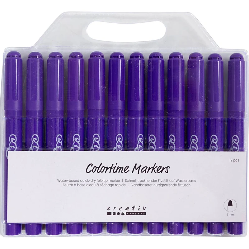 Colortime-pennor, spets 5 mm, lila, 12 st./ 1 förp. [HOB-37332]