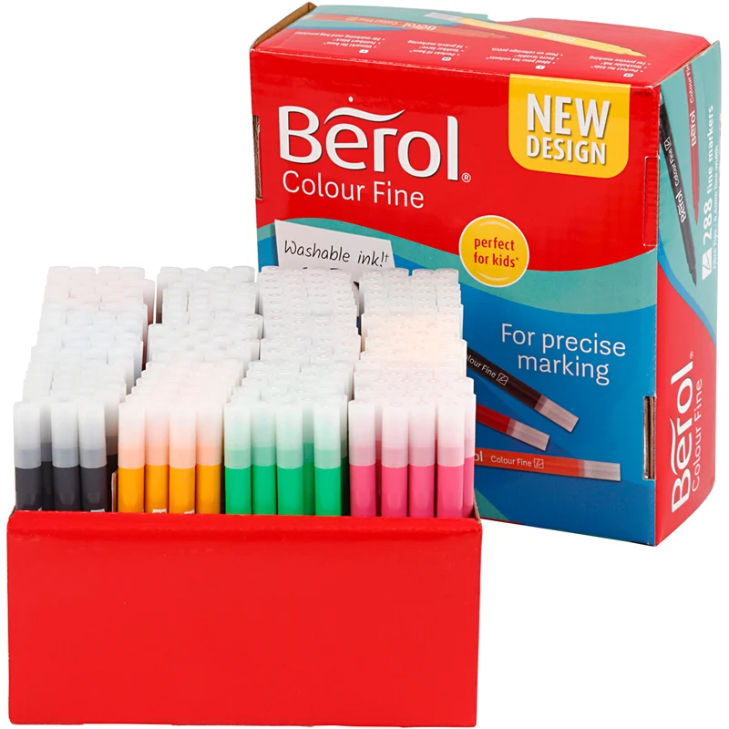 Berol Colourfine, spets 0,3-0,7 mm, mixade färger, 288 st./ 1 förp. [HOB-37235]