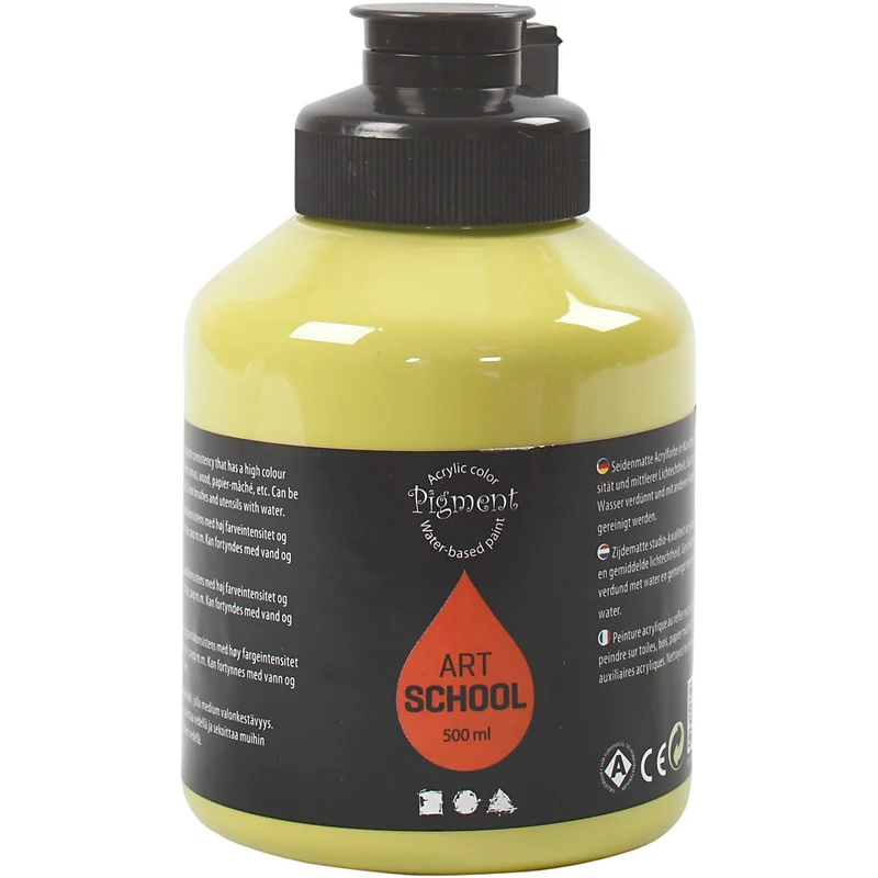 Akrylfärg, halvblank, semi transparent, kiwi, 500 ml/ 1 flaska [HOB-35450]