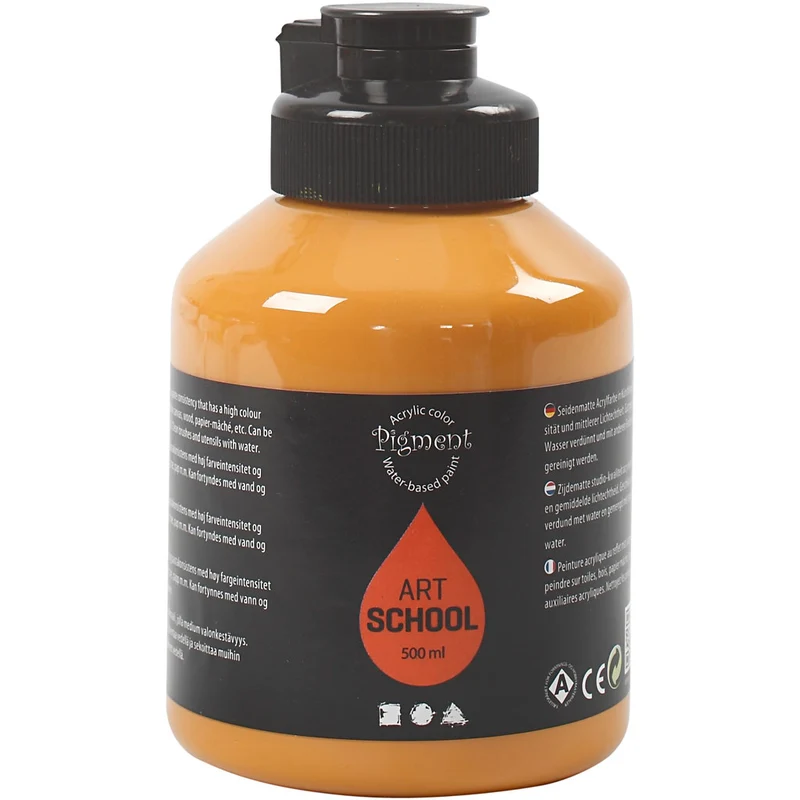 Akrylfärg, halvblank, täckande, ockra, 500 ml/ 1 flaska [HOB-35420]