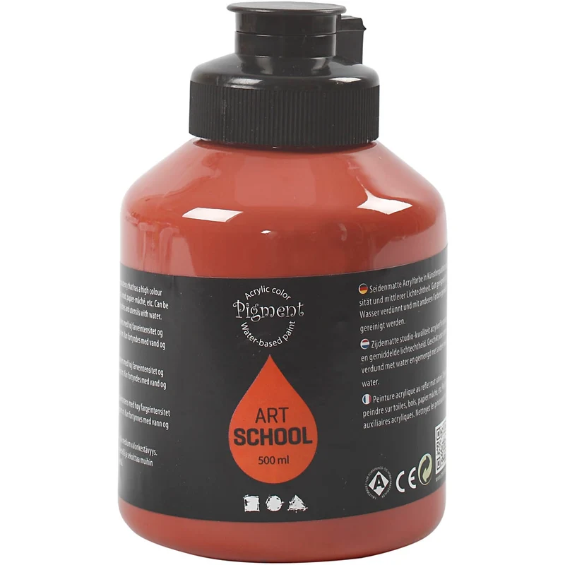 Akrylfärg, halvblank, semi transparent, burnt sienna, 500 ml/ 1 flaska [HOB-35418]
