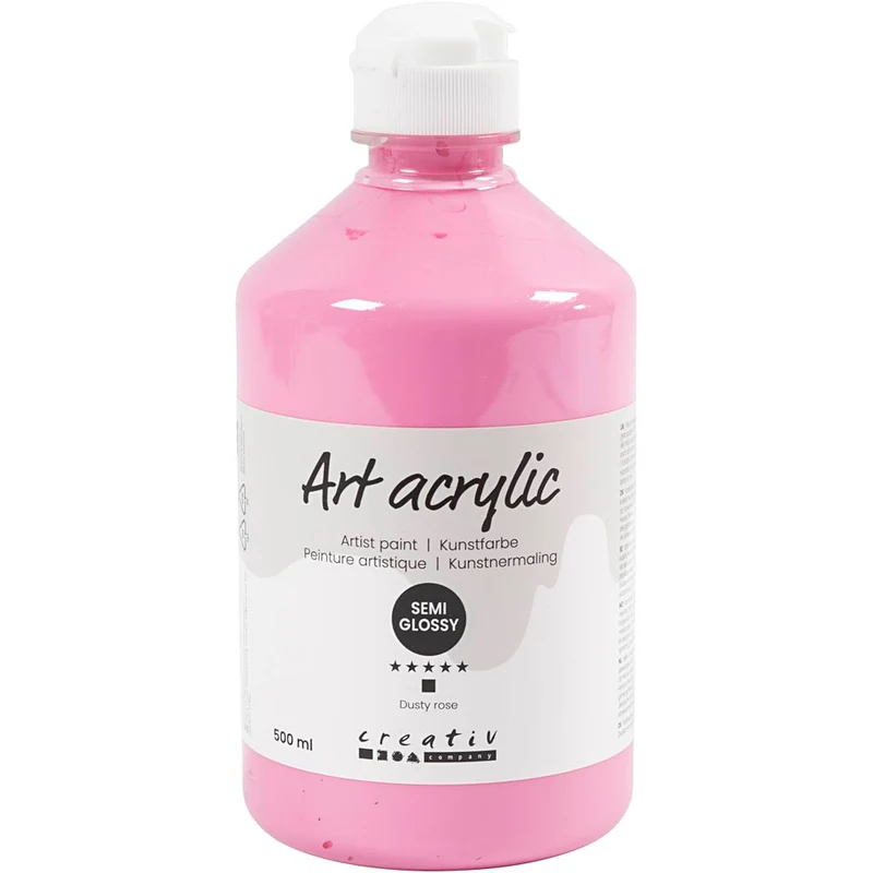 Akrylfärg, halvblank, täckande, dusty rose, 500 ml/ 1 flaska [HOB-35416]