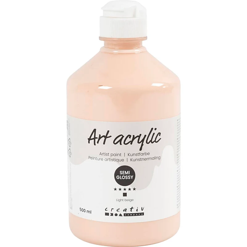 Akrylfärg, halvblank, täckande, ivory, 500 ml/ 1 flaska [HOB-35405]