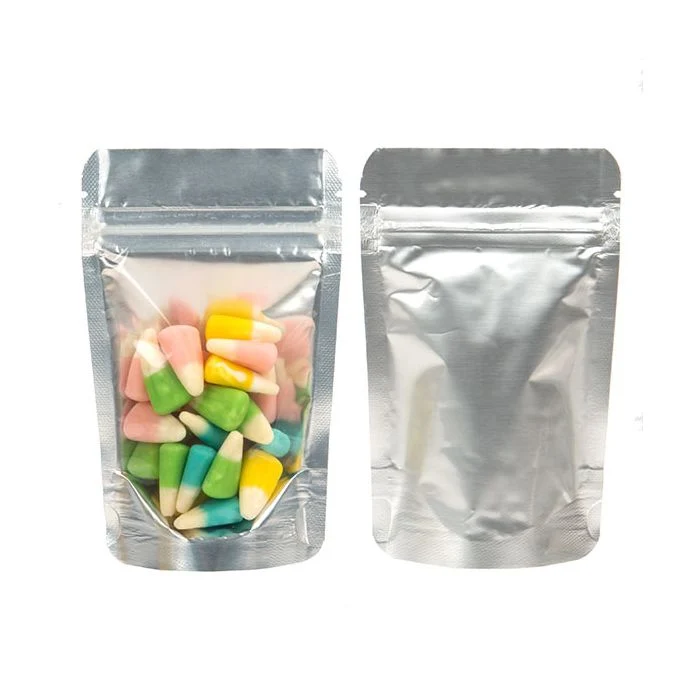 Stå upp påsar Transparent/Silver 8x5x13cm | 28 gram (100 st) [ZBGS1]