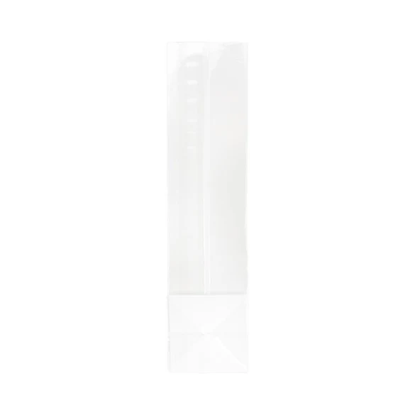 Cellofanpåsar med botten Kristallklart 5,1x5,1x21cm med pappersinsats (100 st) [FGPB11]
