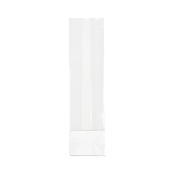 Cellofanpåsar med botten Kristallklart 6,7x4,8x26cm med pappersinsats (100 st) [FGPB13]