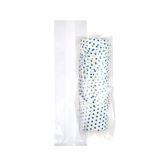 Plastpåsar 6,7x4,8x26cm med Sidoinvik (100 st) [GB23]