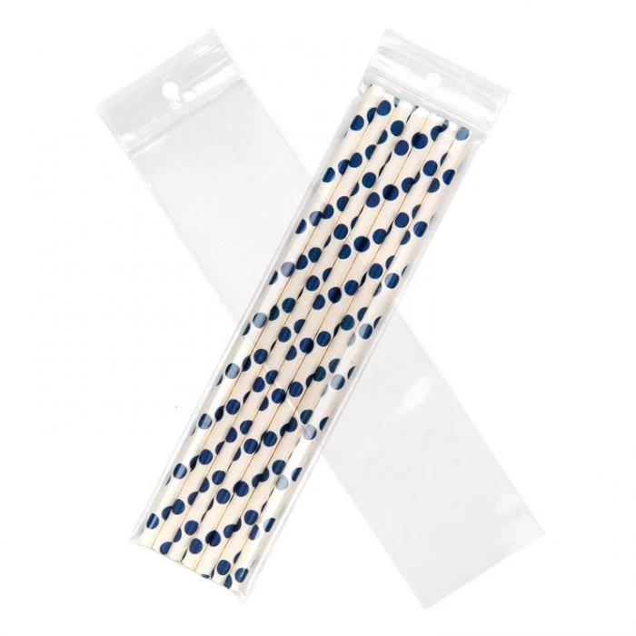 Zippåsar med häng hål 5x20,5cm Kristallklart PP 100 mikron (100 st) [Z4R28]