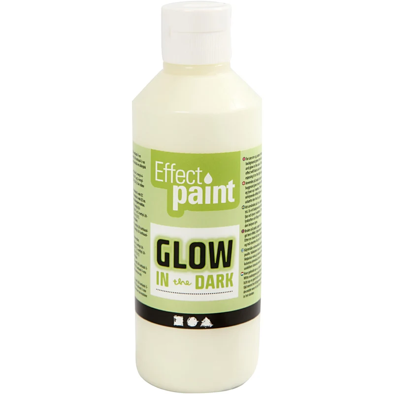Glow in the Dark, Självlysande Färg, fluorescerande gul, 250 ml/ 1 flaska [HOB-34932]