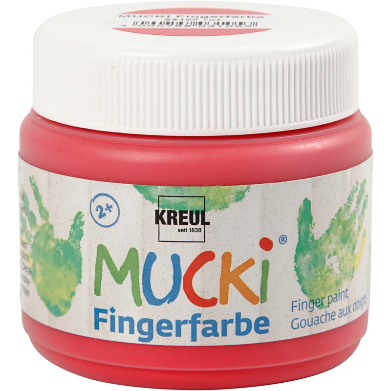 Mucki Fingerfärg, röd, 150 ml/ 1 burk [HOB-34760]